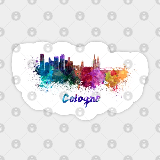 Cologne skyline in watercolor Sticker by PaulrommerArt